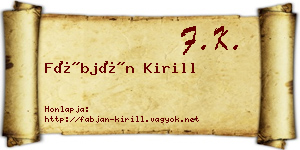 Fábján Kirill névjegykártya