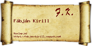 Fábján Kirill névjegykártya