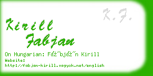 kirill fabjan business card
